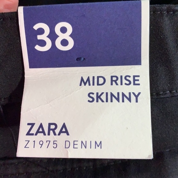 NWT. Zara Black Cotton Trousers. Size 6. - Picture 8 of 11